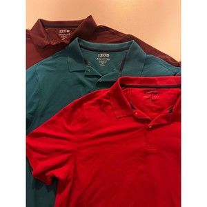 IZOD Advantage Performance Natural‎ Stretch Men's 2XL Red/Blue/Purple Polo Lot